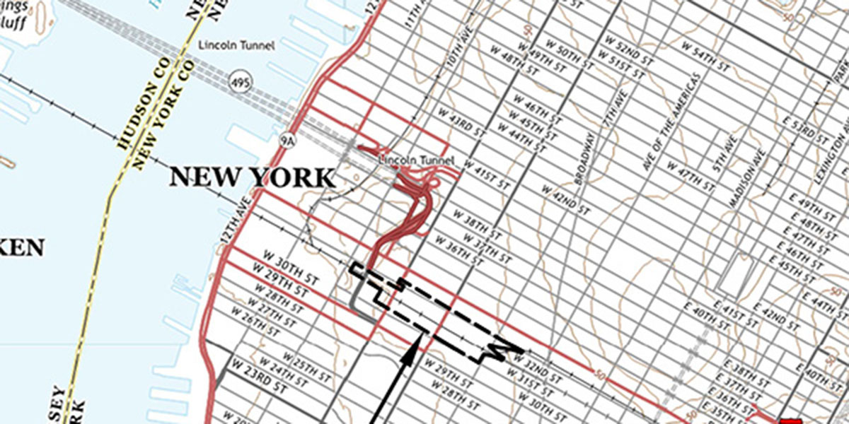 A site map of the Penn Station environmental restoration project